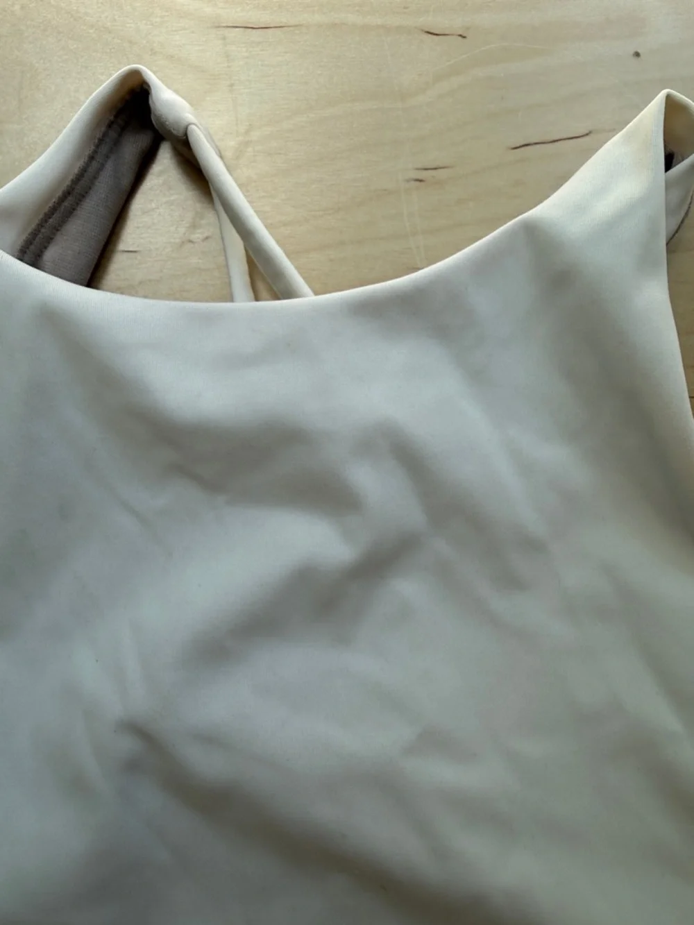 lululemon athletica High Neck Sports Bra in Cream - Picture 3 of 7